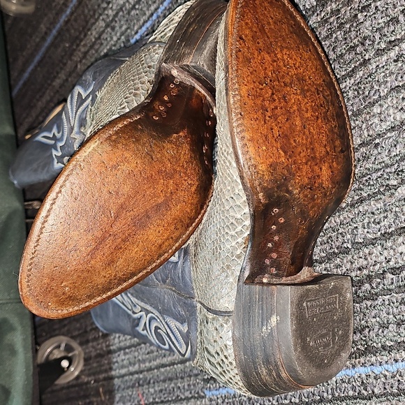 Vintage JUSTIN Snakeskin Leather Women Cowboy Boots - Picture 4 of 5